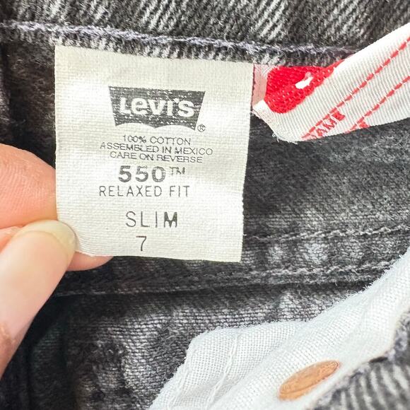 VTG Little Levi’s  USA Made kids Denim Jeans Orange Tab Slim Black Wash 5/6y - Picture 3 of 8